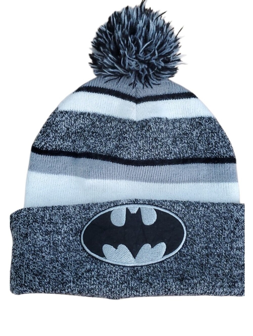 Batman DC Comics Black and Gray Knit Pom Beanie One Size